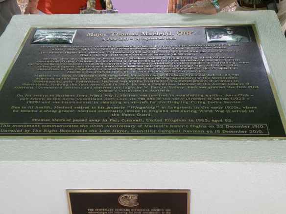 Thomas MacLeod Memorial Plaque close up