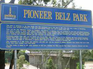Pioneer Belz Park sign