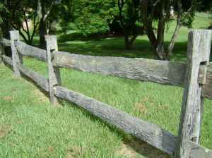 Post and rail fence Arrabri Avenue