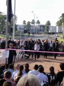 Anzac Service - veterans arrive on parade ground